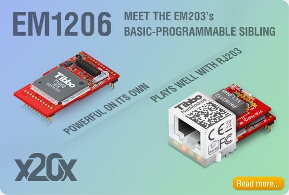 Новый BASIC-программируемый встраиваемый модуль Tibbo EM1206