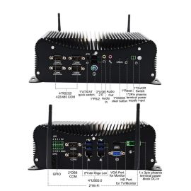 Безвентиляторный промышленный мини-компьютер G8 Intel i7 DDR4, SSD, M.2, RS232/RS485/RS422, GPIO, 9 В~36 В постоянного тока, 4G