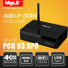 Fanless Mini PC MeLE PCG03 Apo Windows 10 4/32GB Intel Apollo Lake Celeron N3450 4K HDMI VGA USB 3.0 SSD LAN WiFi | PCG03APO | MeLE | VenSYS.ua