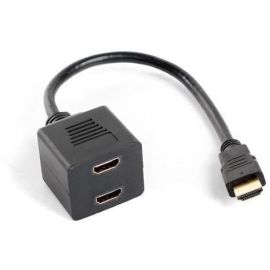 Розгалужувач HDMI 1x2 Lanberg з кабелем 20см чорний | AD-0019-BK | PlayVision | VenSYS.ua