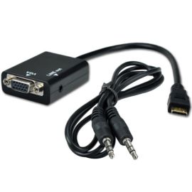 Переходник HDMI VGA с аудио, конвертер со звуком HDMI TO VGA+3.5 Jack Audio | T-PCA-7040 | N/A | VenSYS.ua