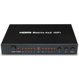 Декодер HDMI True Matrix 4x2 Switcher, 4 input, 2 output + Audio, DTS-HD, Dolby-AC3 | HDMX0402HIFI | ASK | VenSYS.ua