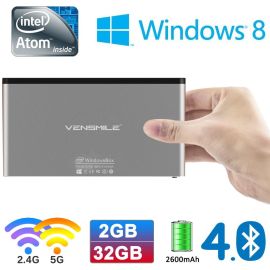 VENSMILE® iPC002 Intel Mini PC Compute Стик Atom BayTrail CR Z3735F Четырехъядерный процессор (4C / 4T) OS SoC Поддержка ЦП Windows Pocket Mini компьютер с памятью 2G EMMC 32G Bluetooth 4.0 Встроенная батарея 2.4G / 5G Dual Band WiFi | iPC002 | ENYBox | VenSYS.ua