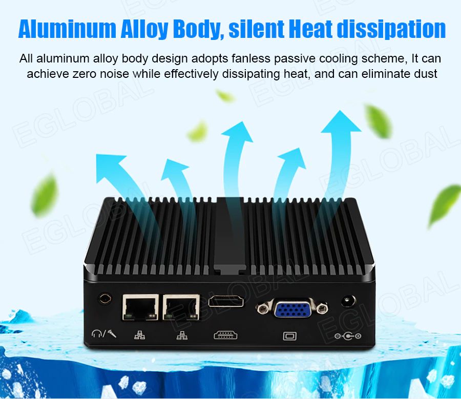Aluminum Alloy Body  silent Heat dissipation - All aluminum alloy body design adopts fanless passive cooling scheme. It can achieve zero noise while effectively dissipating heat, and can eliminate dust