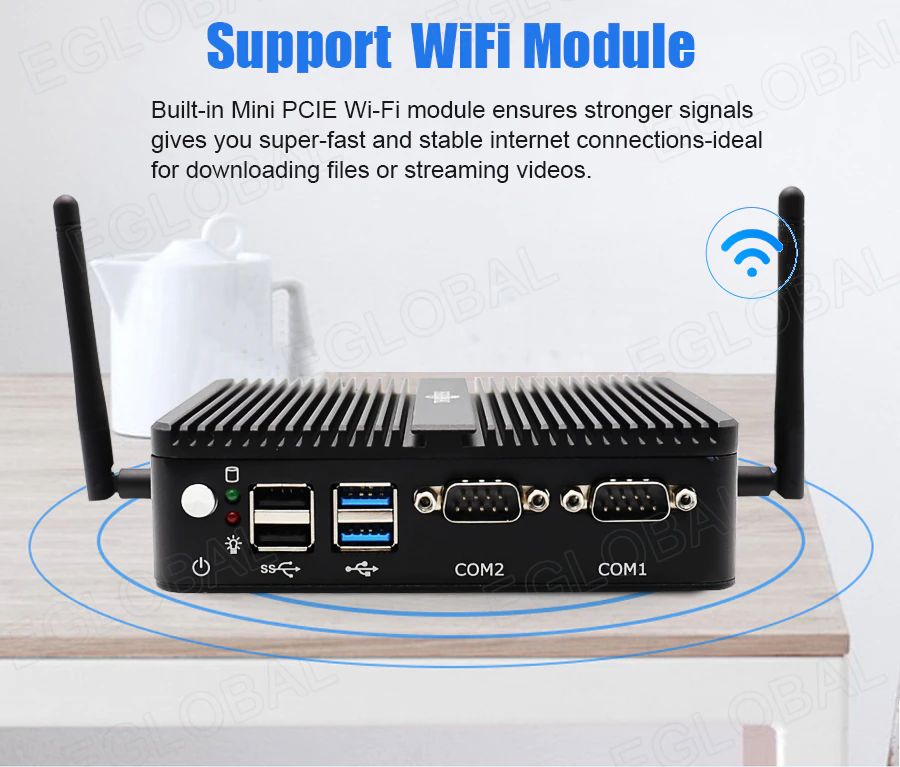 Support WiFi Module - Built-in Mini PCIE Wi-Fi module ensures stronger signals gives you super-fast and stable internet connections - ideal for downloading files or streaming videos.