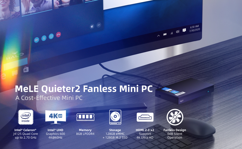 MeLE quieter2q Mini PC Intel Celeron j4125